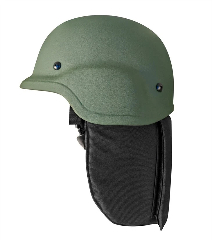 Olive Green Kevlar PASGT Ballistic Helmet With Neck Guard